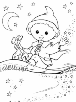 A coloring page of the sandman